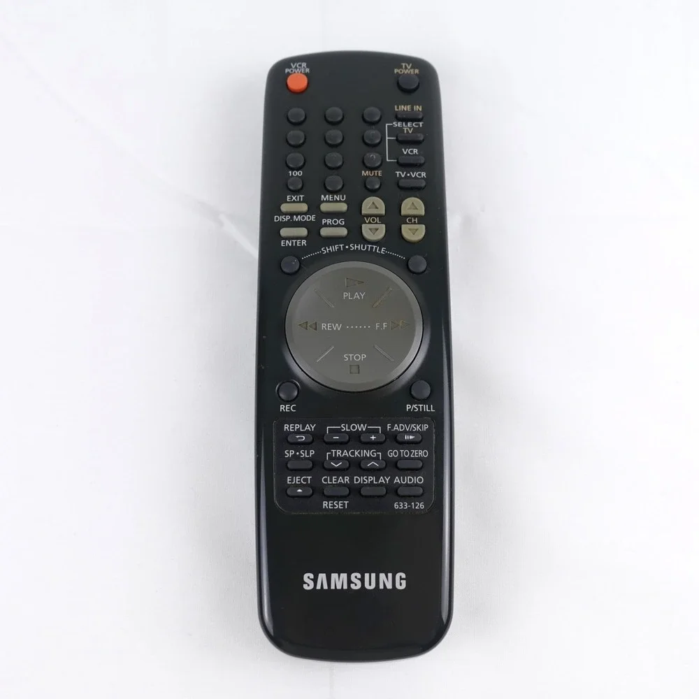 Samsung 633-126 Factory Original VCR Remote VR3706, VR8756, VR8707, VR4607
